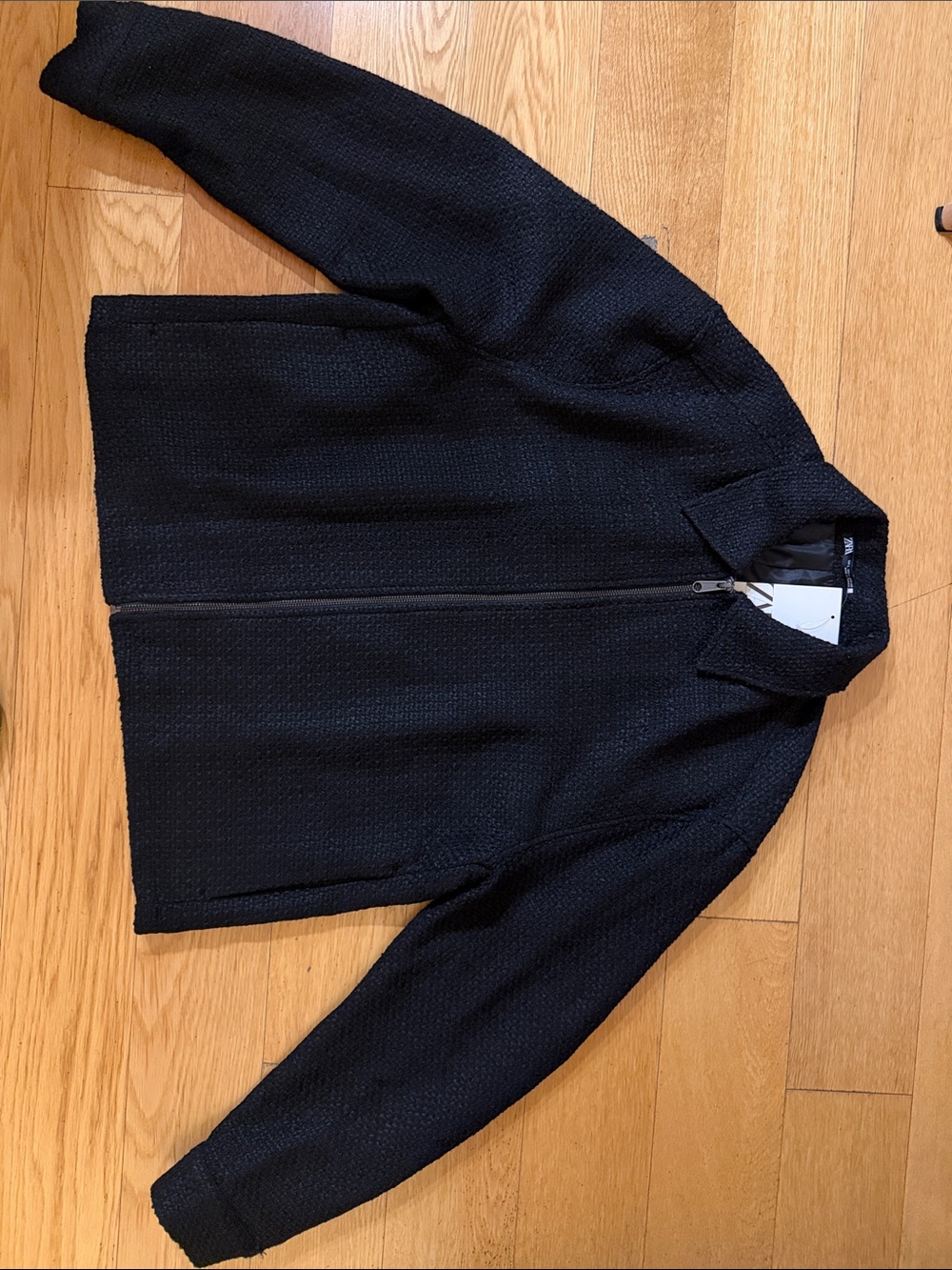 Zara Textured Zip-Front Jacket